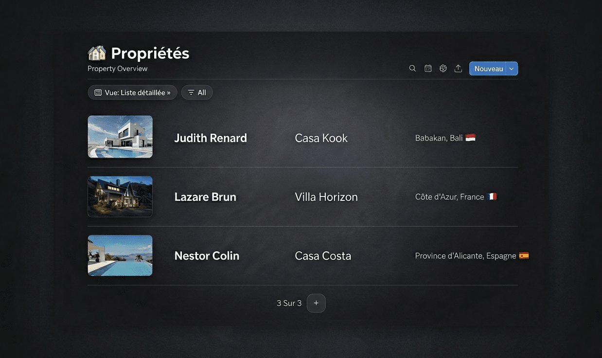 Gestion des propriétés